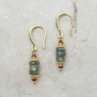 Boucles d'oreille en labradorite